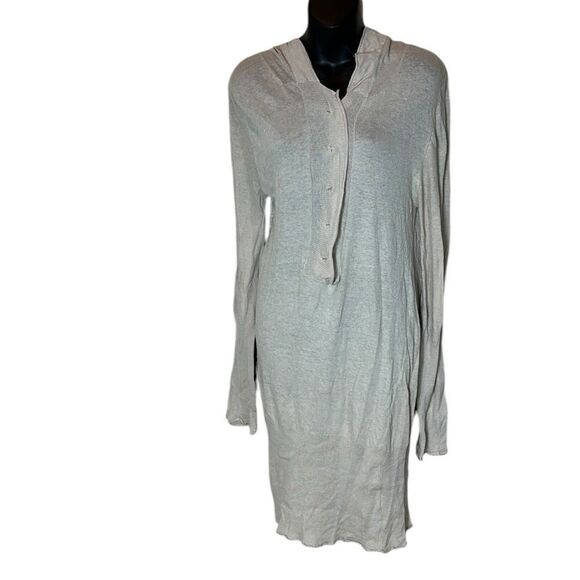 Johnny was Pete & Greta long sleeve hooded knit midi dress button front lg - Picture 1 of 6